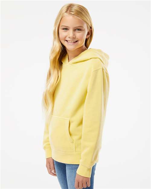 Independent Trading Co. PRM1500Y Youth Midweight Pigment-Dyed Hooded Sweatshirt - Side view