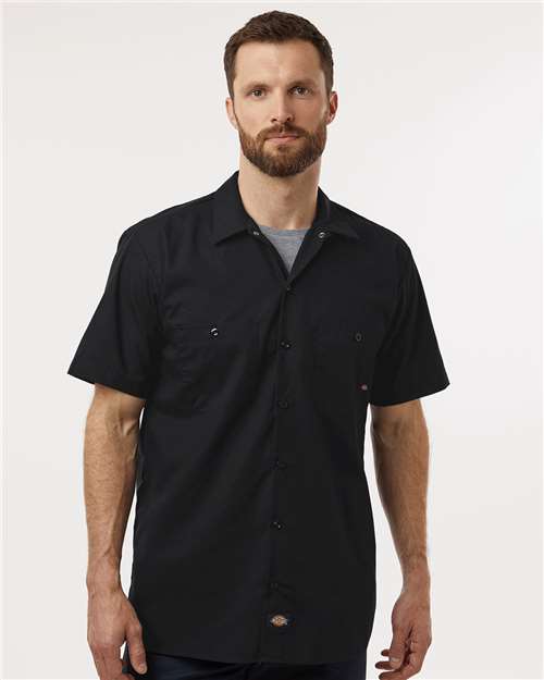 Dickies S535 Men's Industrial Short Sleeve Work Shirt - Front view