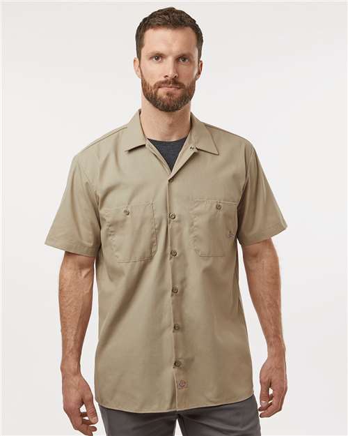 Dickies S535 Men's Industrial Short Sleeve Work Shirt - Front view