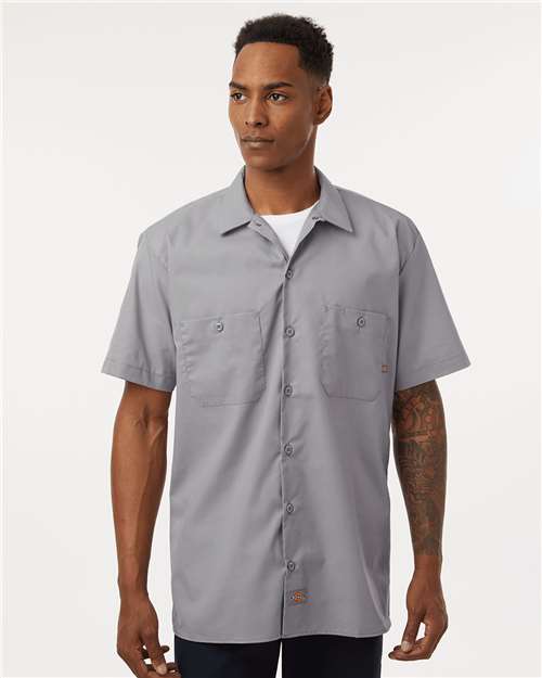 Dickies S535 Men's Industrial Short Sleeve Work Shirt - Front view
