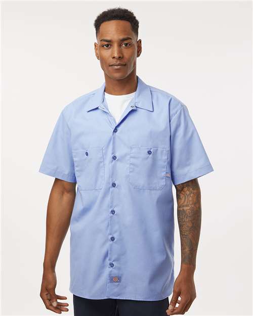 Dickies S535 Men's Industrial Short Sleeve Work Shirt - Front view