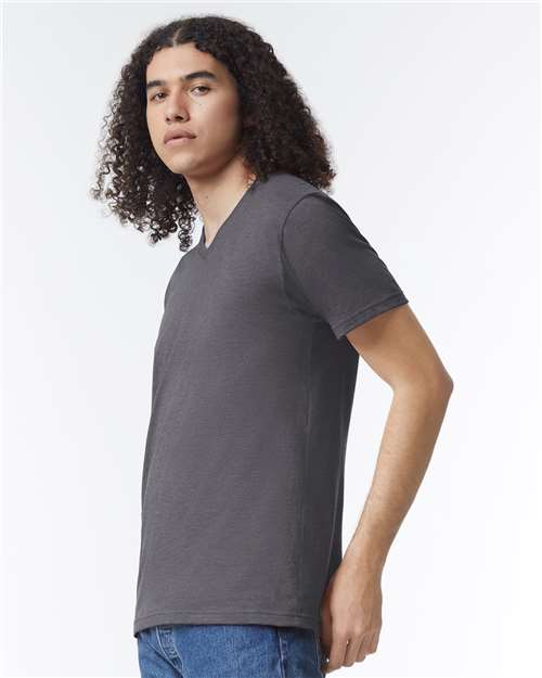 American Apparel 2006CVC Unisex CVC V-Neck Tee - Side view
