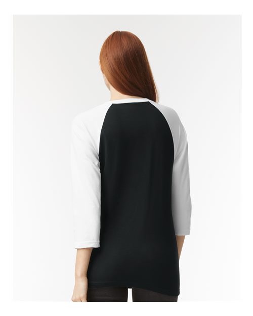 American Apparel 2003CVC Unisex CVC Raglan Tee - Back view