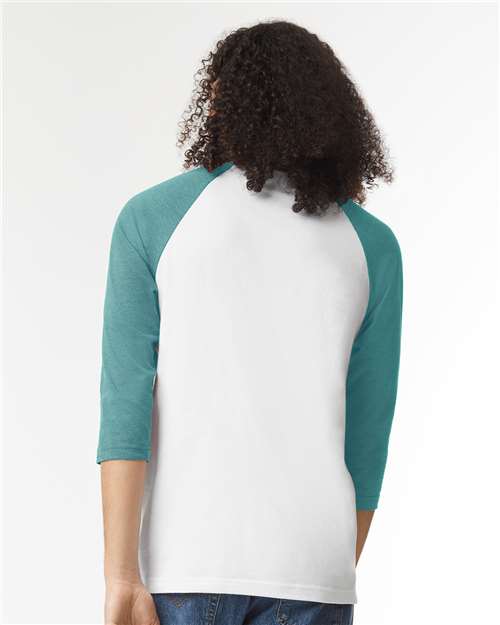American Apparel 2003CVC Unisex CVC Raglan Tee - Back view