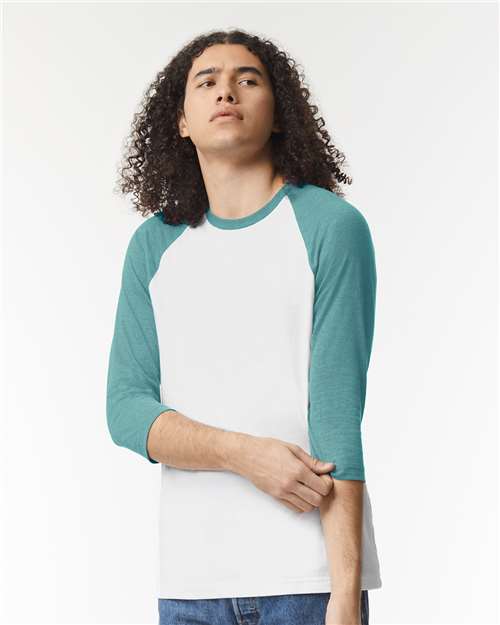 American Apparel 2003CVC Unisex CVC Raglan Tee - Front view