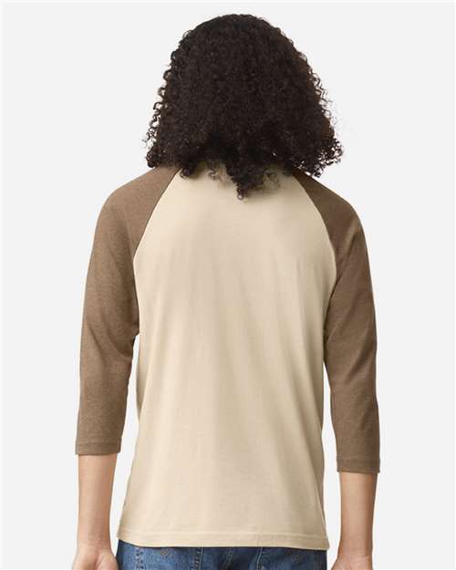 American Apparel 2003CVC Unisex CVC Raglan Tee - Back view