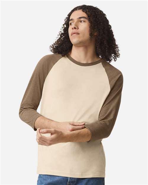 American Apparel 2003CVC Unisex CVC Raglan Tee - Front view