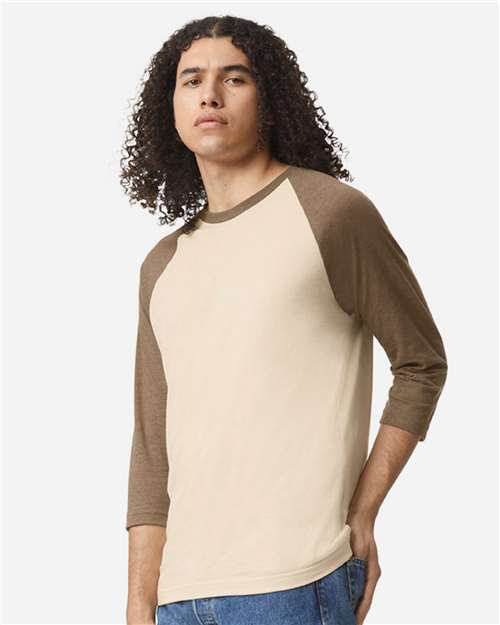 American Apparel 2003CVC Unisex CVC Raglan Tee - Side view