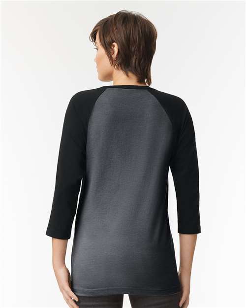 American Apparel 2003CVC Unisex CVC Raglan Tee - Back view