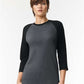 American Apparel 2003CVC Unisex CVC Raglan Tee - Front view
