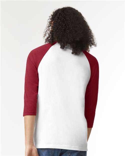 American Apparel 2003CVC Unisex CVC Raglan Tee - Back view