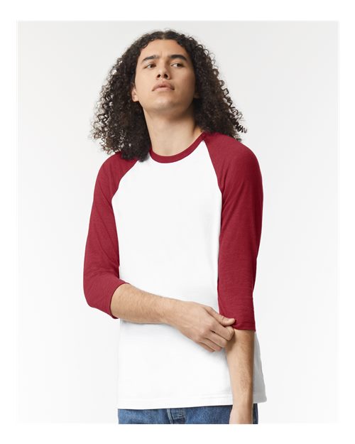 American Apparel 2003CVC Unisex CVC Raglan Tee - Front view