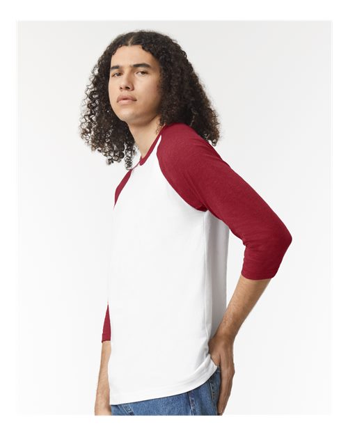 American Apparel 2003CVC Unisex CVC Raglan Tee - Side view