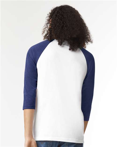 American Apparel 2003CVC Unisex CVC Raglan Tee - Back view