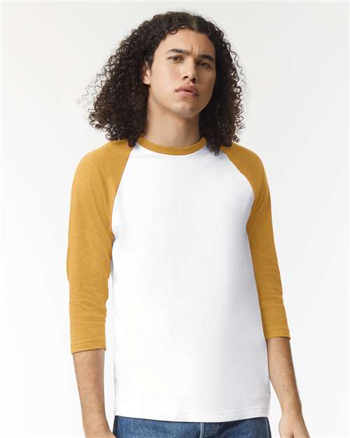 American Apparel 2003CVC Unisex CVC Raglan Tee - Front view