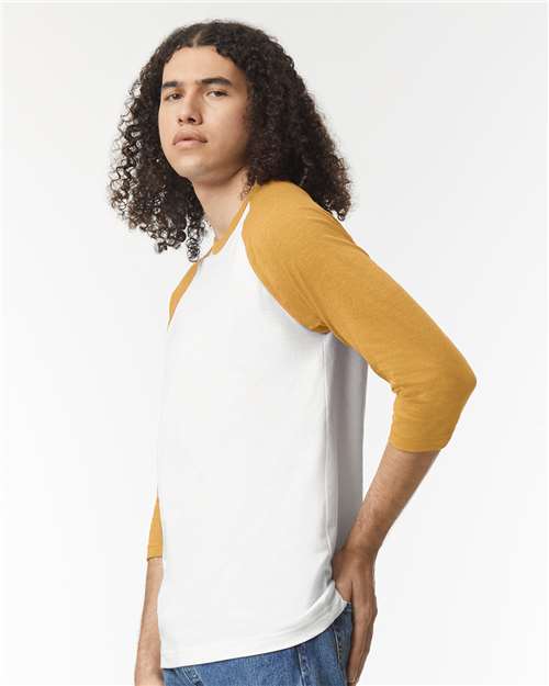 American Apparel 2003CVC Unisex CVC Raglan Tee - Side view