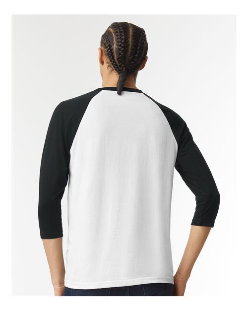 American Apparel 2003CVC Unisex CVC Raglan Tee - Back view