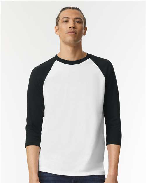 American Apparel 2003CVC Unisex CVC Raglan Tee - Front view