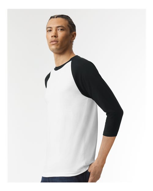 American Apparel 2003CVC Unisex CVC Raglan Tee - Side view