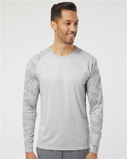 Paragon 216 Unisex Cayman Performance Camo Colorblocked Long Sleeve T-Shirt - Front view