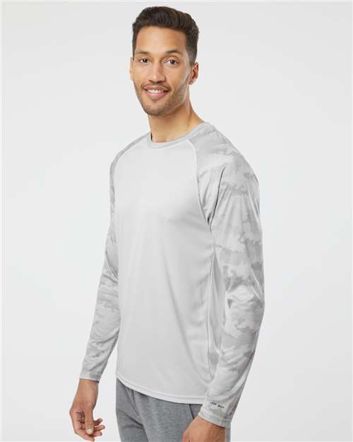 Paragon 216 Unisex Cayman Performance Camo Colorblocked Long Sleeve T-Shirt - Side view