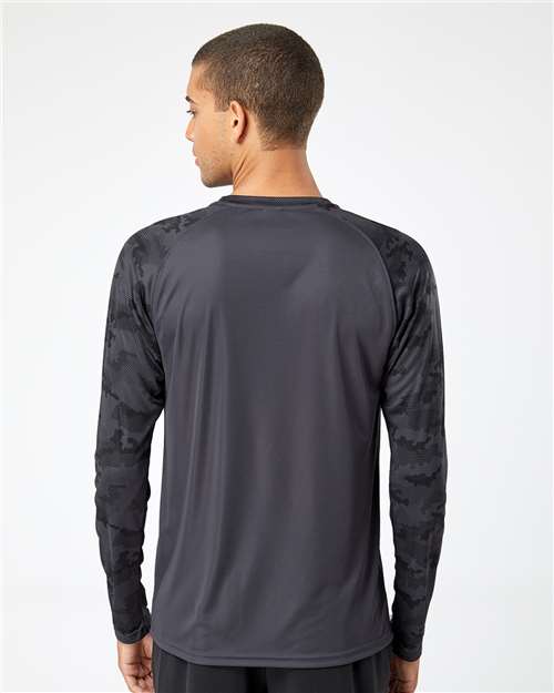 Paragon 216 Unisex Cayman Performance Camo Colorblocked Long Sleeve T-Shirt - Back view