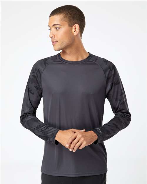 Paragon 216 Unisex Cayman Performance Camo Colorblocked Long Sleeve T-Shirt - Front view