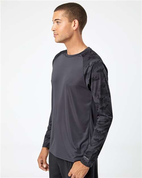 Paragon 216 Unisex Cayman Performance Camo Colorblocked Long Sleeve T-Shirt - Side view