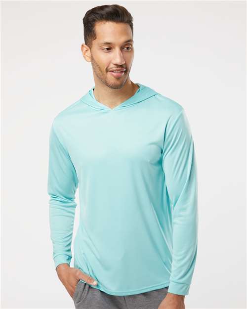 Paragon 220 Unisex Bahama Performance Hooded Long Sleeve T-Shirt - Front view