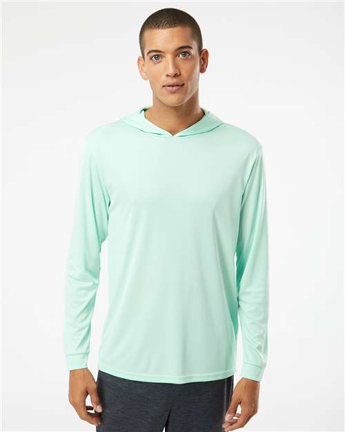 Paragon 220 Unisex Bahama Performance Hooded Long Sleeve T-Shirt - Front view
