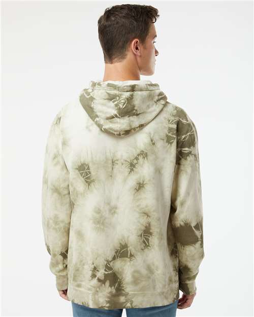 Independent Trading Co. PRM4500TD Unisex Midweight Tie-Dyed Hooded Sweatshirt - Back view