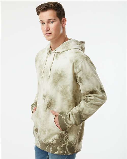 Independent Trading Co. PRM4500TD Unisex Midweight Tie-Dyed Hooded Sweatshirt - Side view