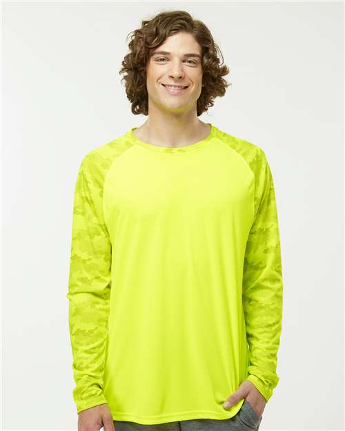Paragon 216 Unisex Cayman Performance Camo Colorblocked Long Sleeve T-Shirt - Front view
