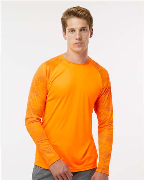 Paragon 216 Unisex Cayman Performance Camo Colorblocked Long Sleeve T-Shirt - Front view